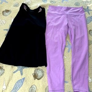 Fabletics women’s PowerHold  high waisted leggings & Top w/Built - In Bra